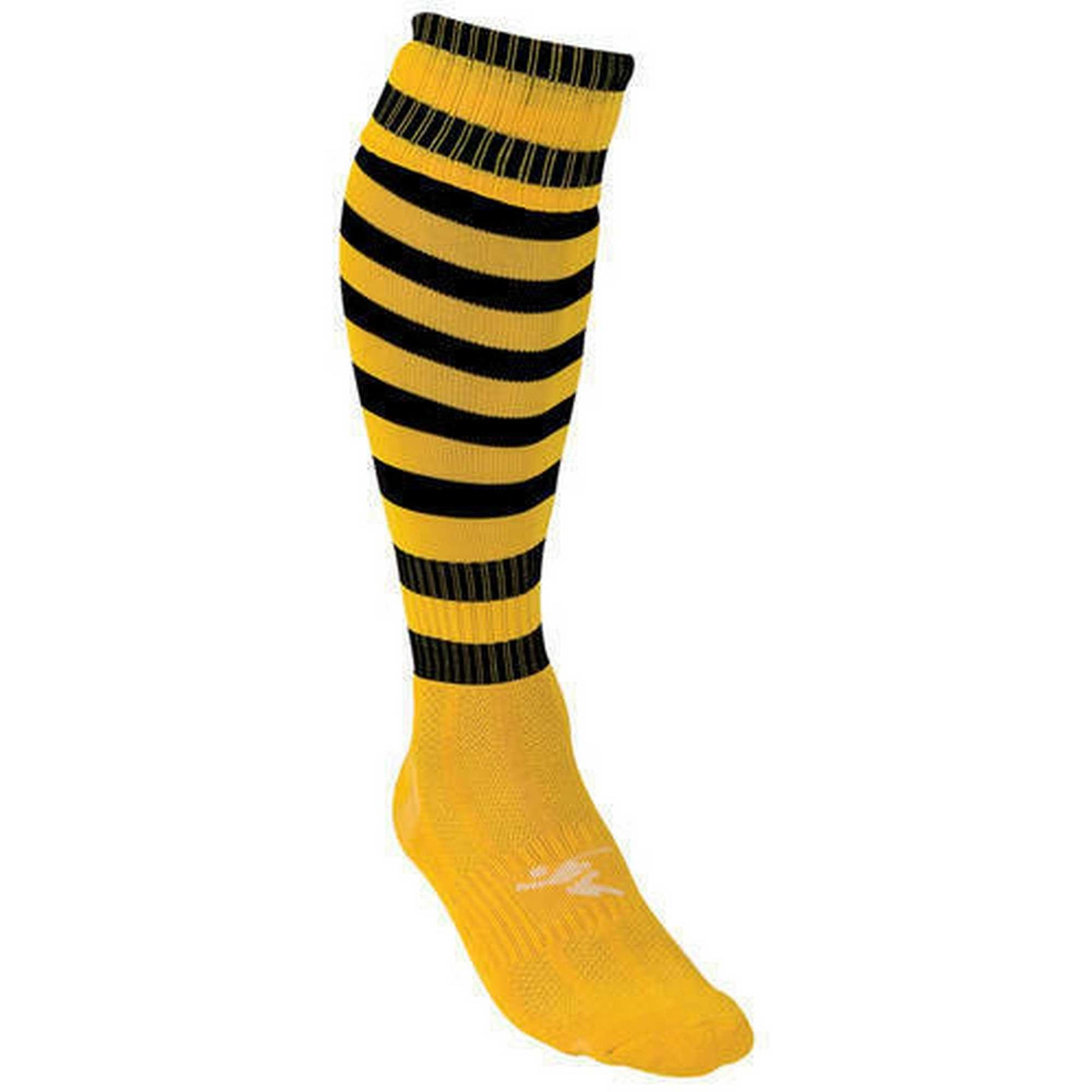 Gold-Black - Back - Precision Childrens-Kids Pro Hooped Football Socks