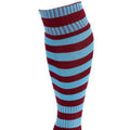 Maroon-Sky Blue - Back - Precision Unisex Adult Pro Hooped Football Socks