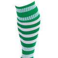 Green-White - Back - Precision Unisex Adult Pro Hooped Football Socks