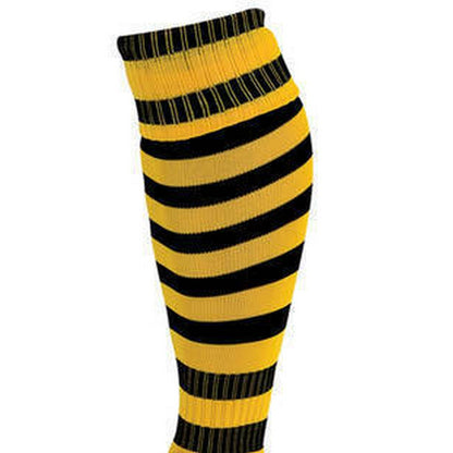 Gold-Black - Back - Precision Unisex Adult Pro Hooped Football Socks