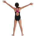 Black-Pink - Close up - Speedo Girls Hyper Boom Splice One Piece Swimsuit