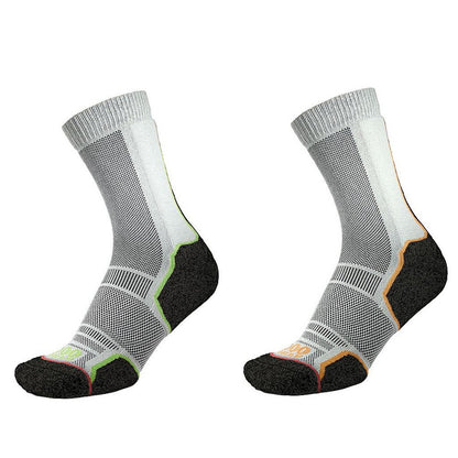 Black-Orange-Green - Back - 1000 Mile Mens Trek Recycled Socks (Pack of 2)