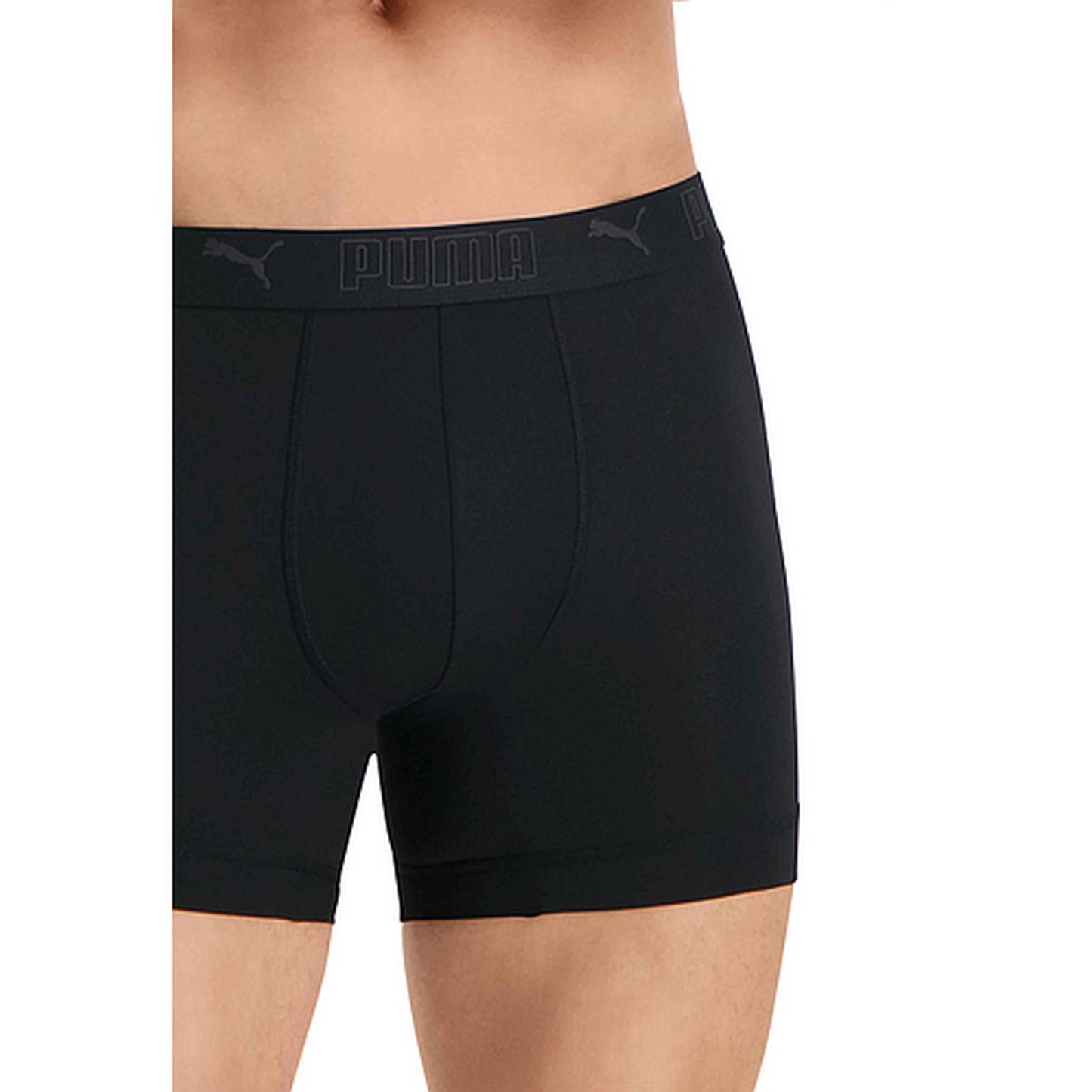 Black - Side - Puma Mens Active Boxer Shorts (Pack of 2)