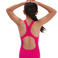 Pink - Side - Speedo Girls Medalist Eco Endurance+ One Piece Swimsuit