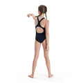 Navy - Back - Speedo Girls Medalist Eco Endurance+ One Piece Swimsuit