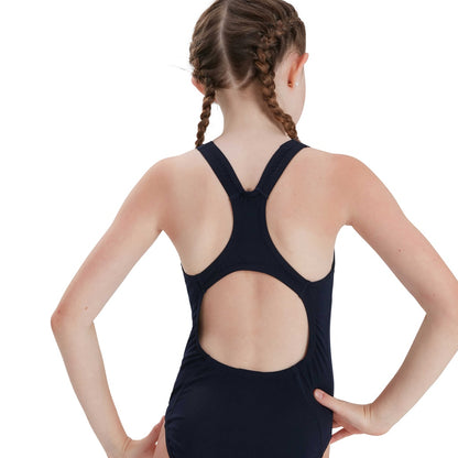 Navy - Pack Shot - Speedo Girls Medalist Eco Endurance+ One Piece Swimsuit