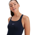 Navy - Side - Speedo Womens-Ladies Medalist Eco Endurance+ One Piece Swimsuit