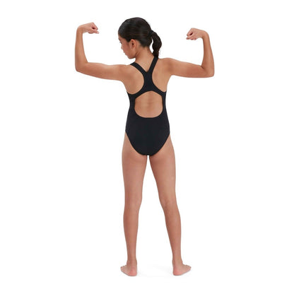 Black - Lifestyle - Speedo Girls Medalist Eco Endurance+ One Piece Swimsuit