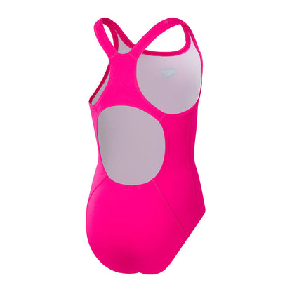 Pink - Back - Speedo Girls Medalist Eco Endurance+ One Piece Swimsuit
