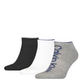 Black-Grey-White - Front - Calvin Klein Mens Trainer Socks (Pack of 3)