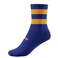 Royal Blue-Gold - Front - McKeever Childrens-Kids Pro Hooped Mid Calf Socks