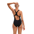 Black-Blue - Back - Speedo Womens-Ladies Digital Placement Medalist One Piece Swimsuit
