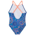Blue-Purple - Back - Speedo Girls All-Over Print Dual Thinstrap One Piece Swimsuit