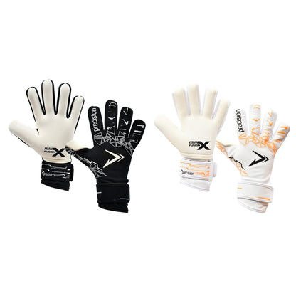 White-Fluorescent Orange - Front - Precision Childrens-Kids Fusion X Pro Lite Giga Goalkeeper Gloves