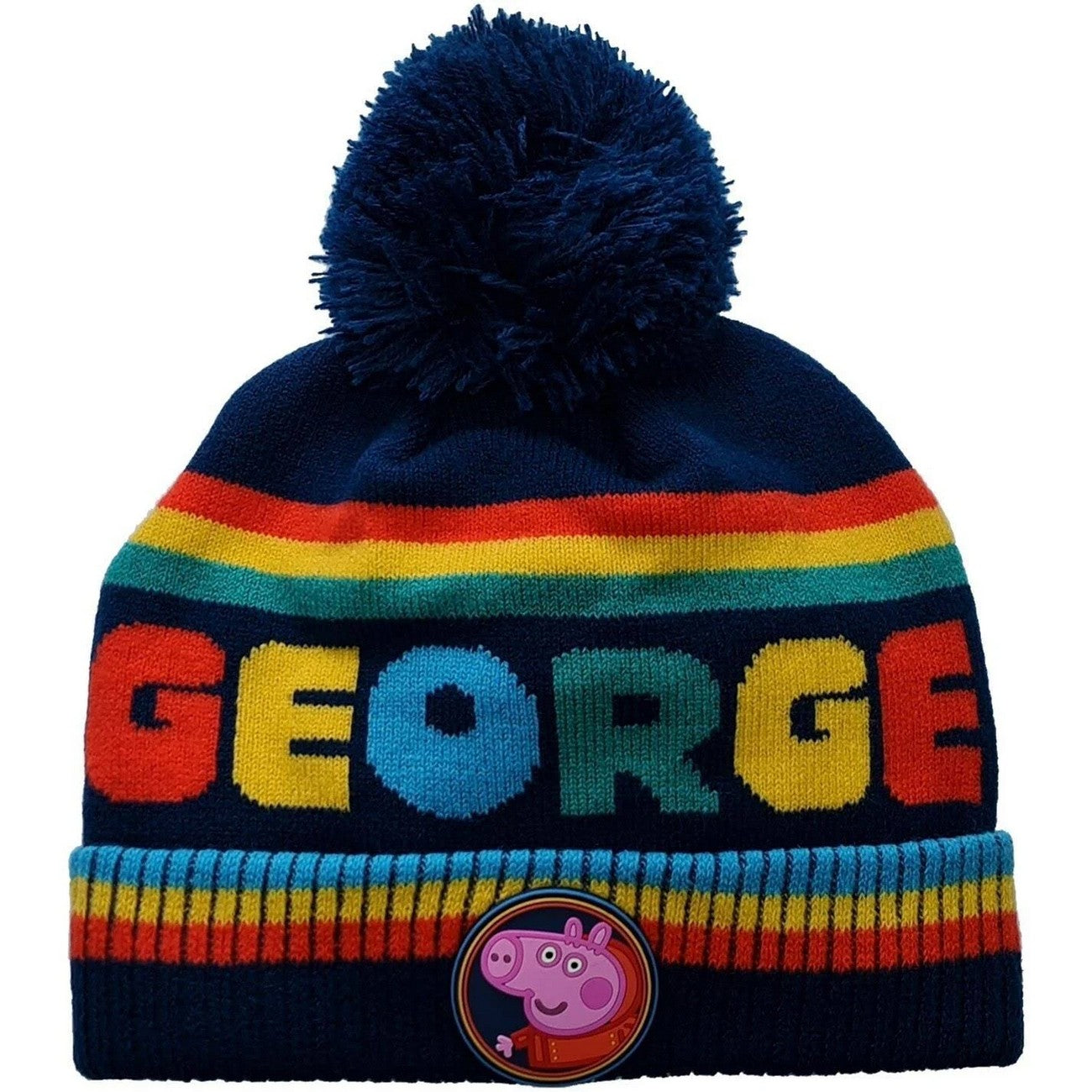 Multicoloured - Front - Peppa Pig Childrens-Kids George Pig Hat And Gloves Set