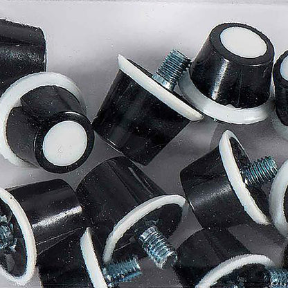Black-White - Back - Precision Nylon Football Studs (Pack Of 12)