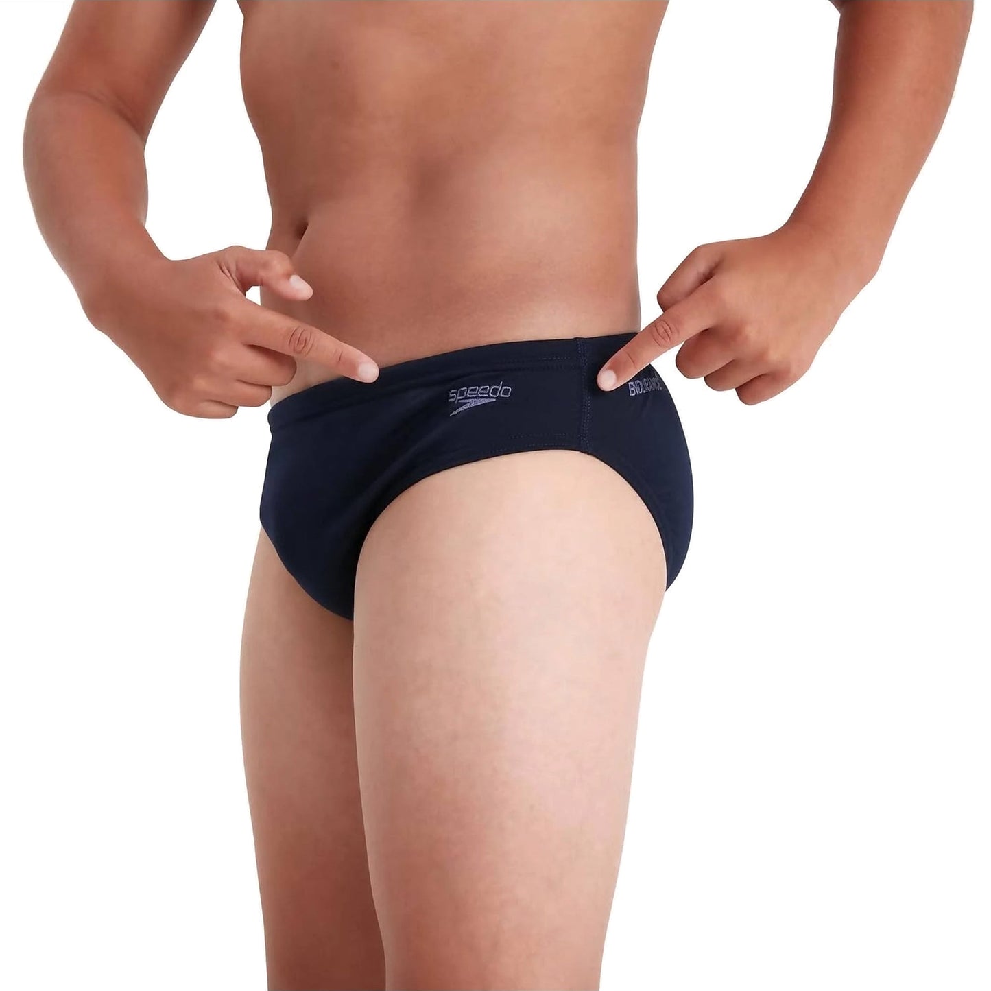Navy - Side - Speedo Boys Endurance+ Swim Briefs