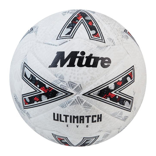 White-Off White-Silver - Front - Mitre Ultimatch Evo Football