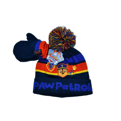 Multicoloured - Front - Paw Patrol Baby Boys Chase Hat And Gloves Set