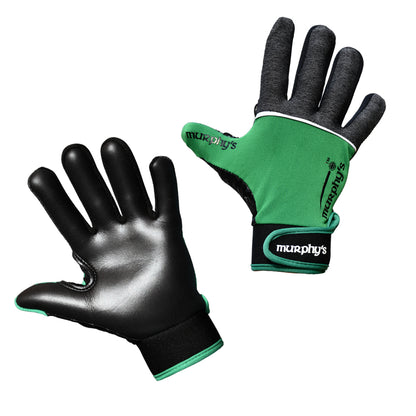 Grey-Green-White - Side - Murphys Unisex Adult V2 Gaelic Gloves