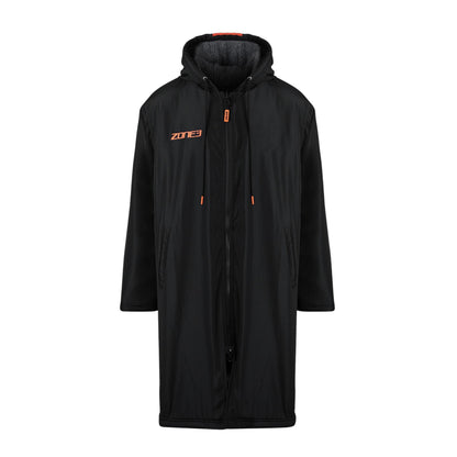 Black-Orange - Front - Zone3 Unisex Adult Polar Fleece Recycled Parka