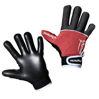 Grey-Maroon-White - Back - Murphys Childrens-Kids V2 Gaelic Gloves