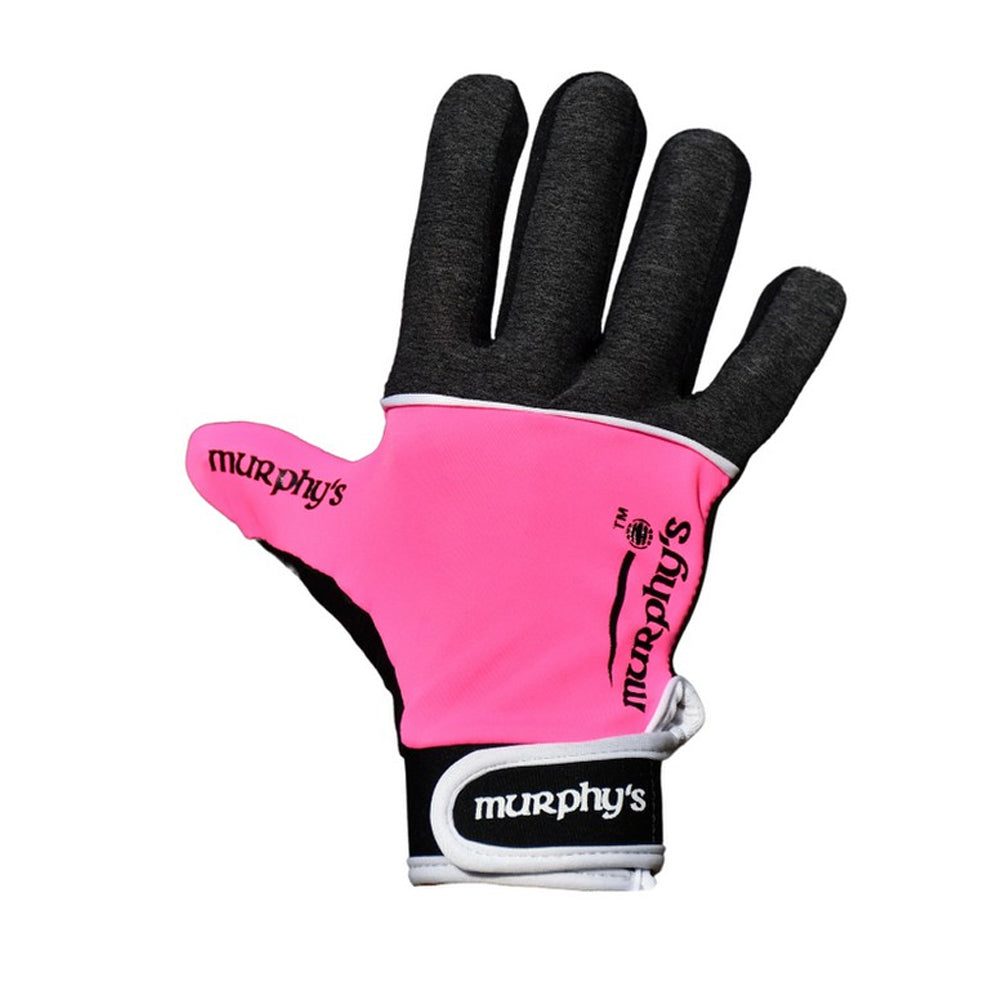 Pink-Black-White - Front - Murphys Childrens-Kids V2 Gaelic Gloves