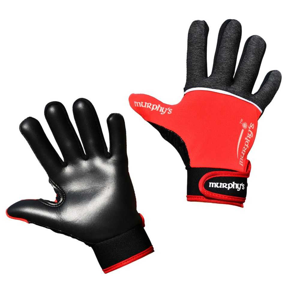 Grey-Red-White - Back - Murphys Childrens-Kids V2 Gaelic Gloves