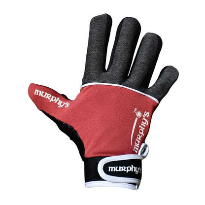 Grey-Maroon-White - Front - Murphys Childrens-Kids V2 Gaelic Gloves