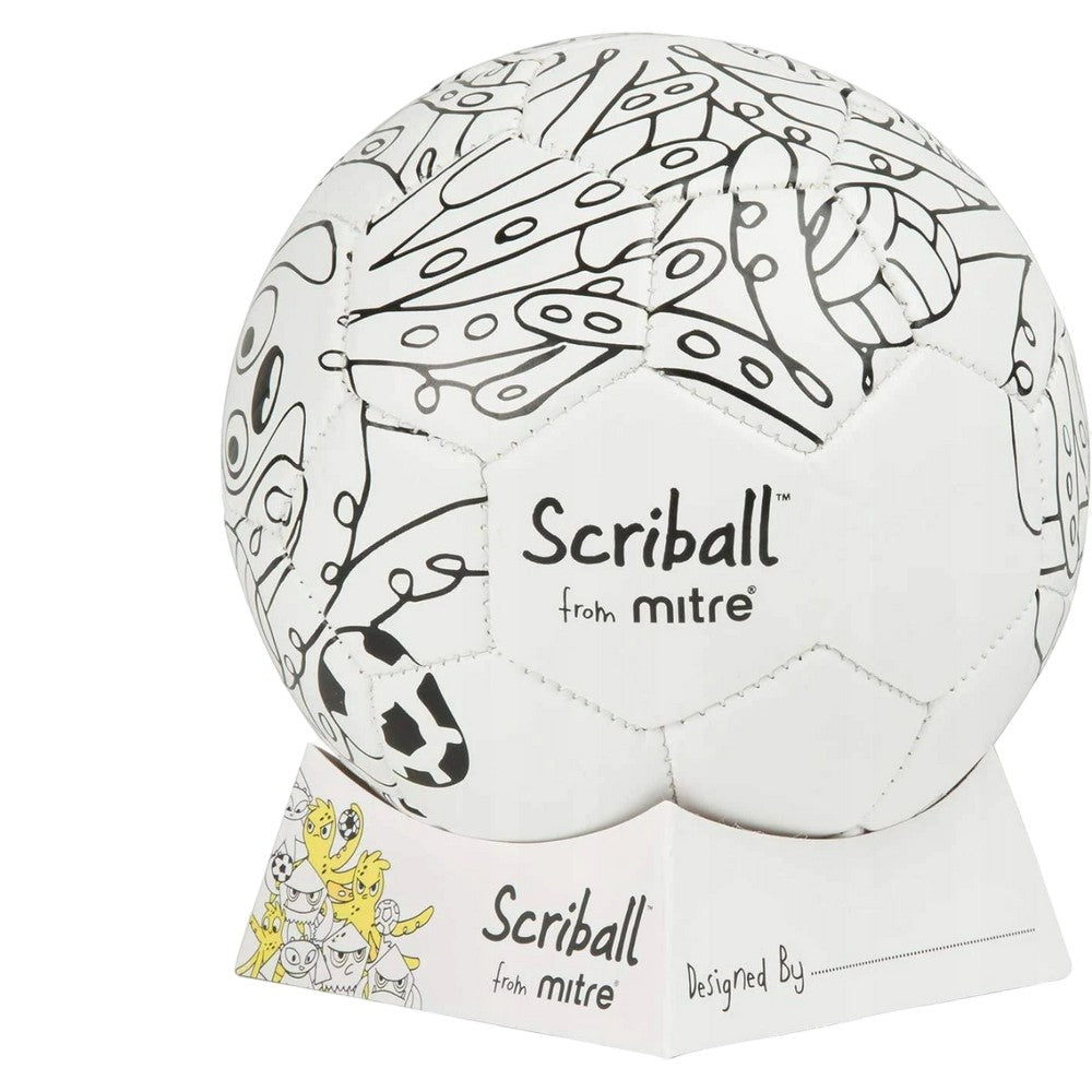 White-Yellow - Front - Mitre Scriball Oodie Customizable Mini Football
