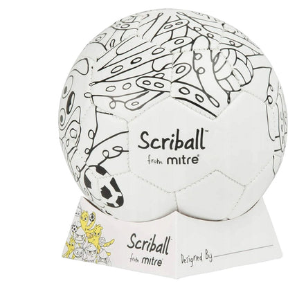 White-Yellow - Front - Mitre Scriball Oodie Customizable Mini Football