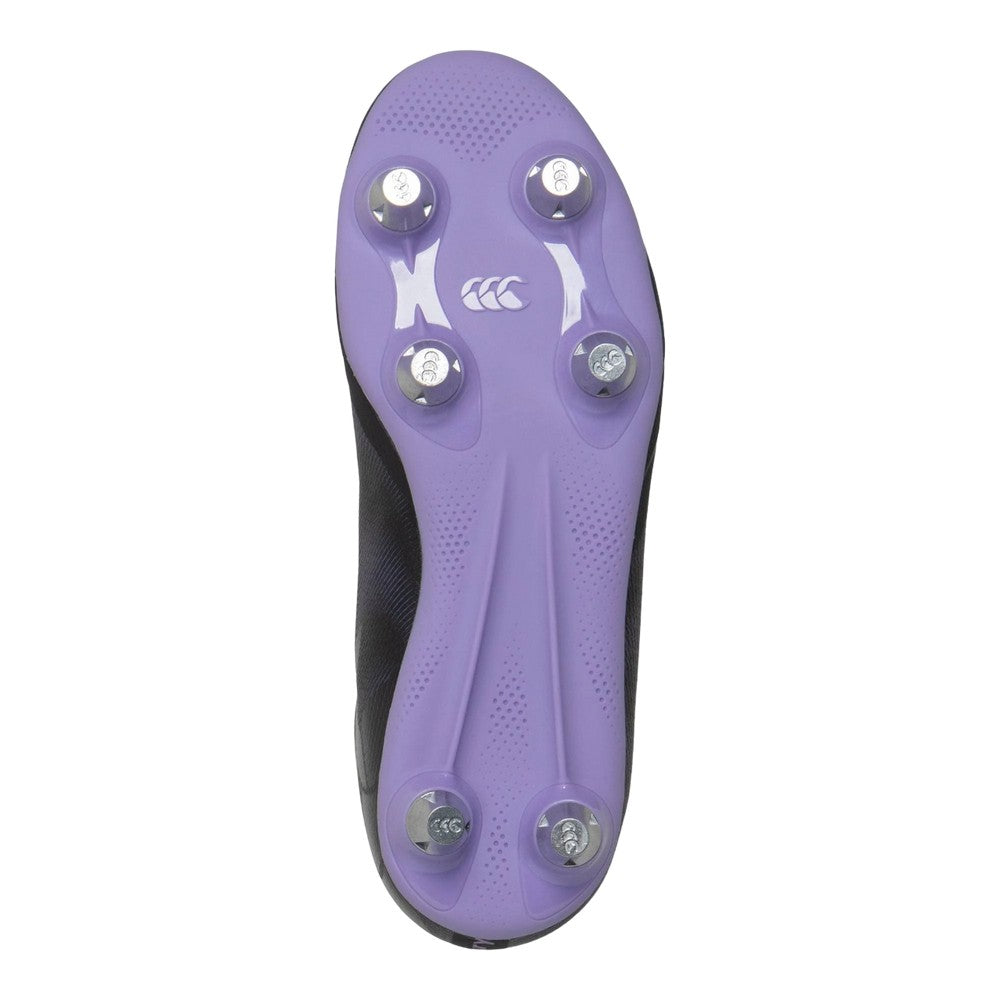 Black-Purple - Back - Canterbury Childrens-Kids Phoenix Genesis Team Soft Ground Rugby Boots