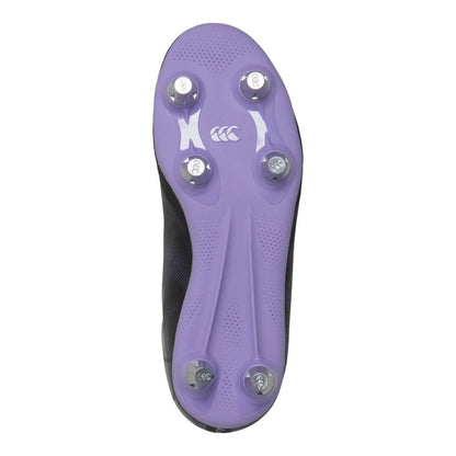 Black-Purple - Back - Canterbury Childrens-Kids Phoenix Genesis Team Soft Ground Rugby Boots
