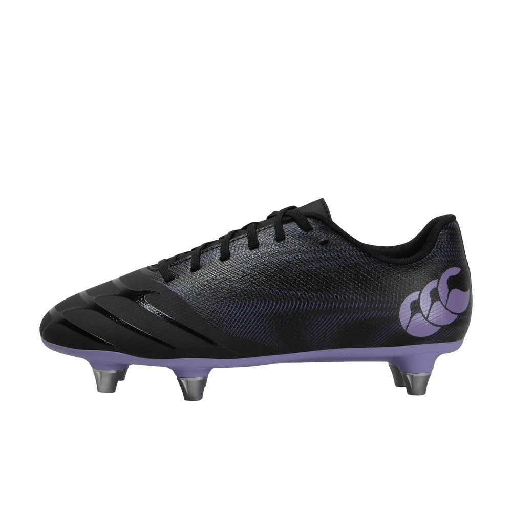 Black-Purple - Lifestyle - Canterbury Childrens-Kids Phoenix Genesis Team Soft Ground Rugby Boots