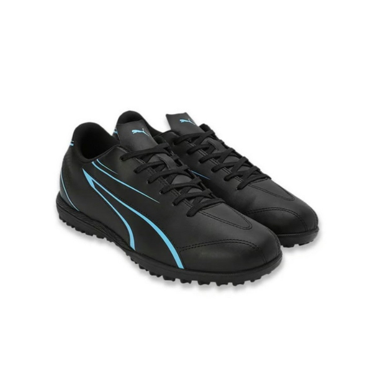 Black-Luminous Blue - Front - Puma Boys Vitoria TT Football Boots