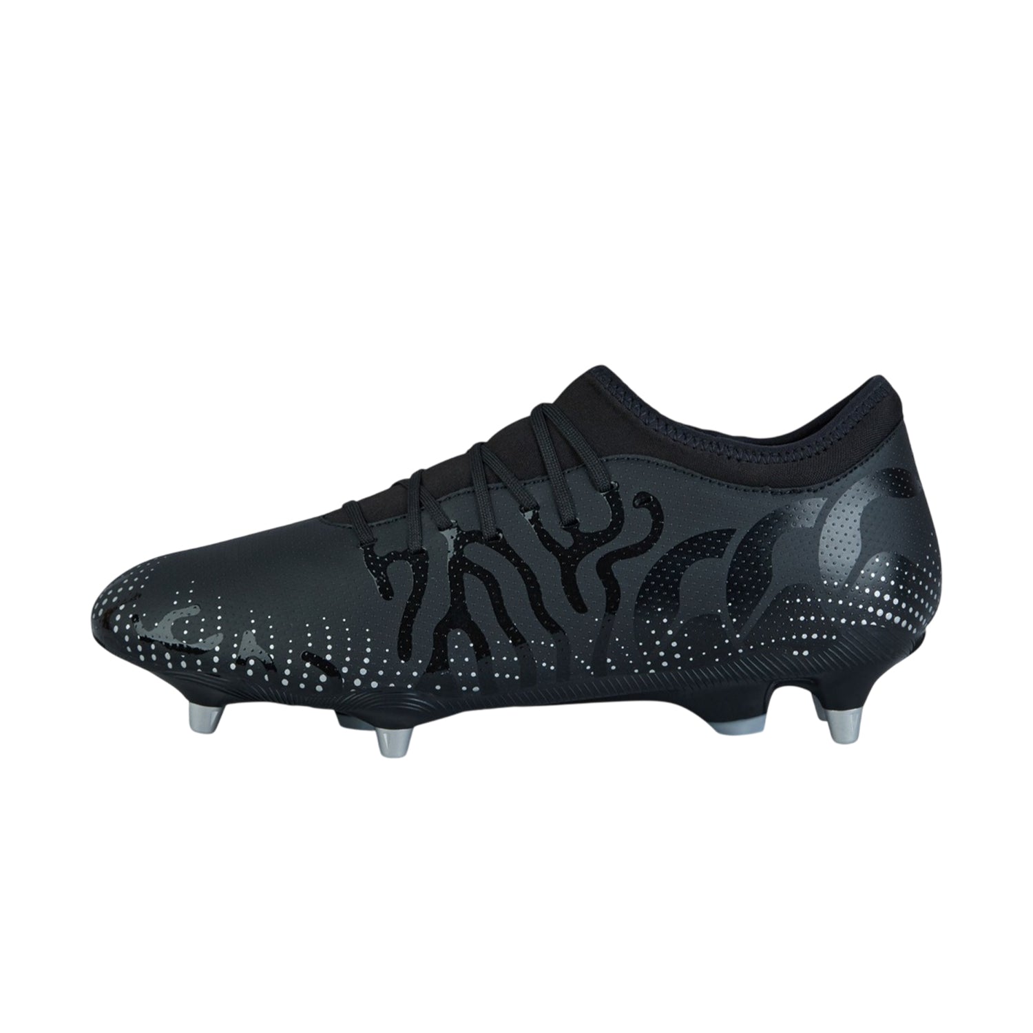 Black-Silver - Back - Canterbury Unisex Adult Speed Infinite Team Soft Ground Rugby Boots