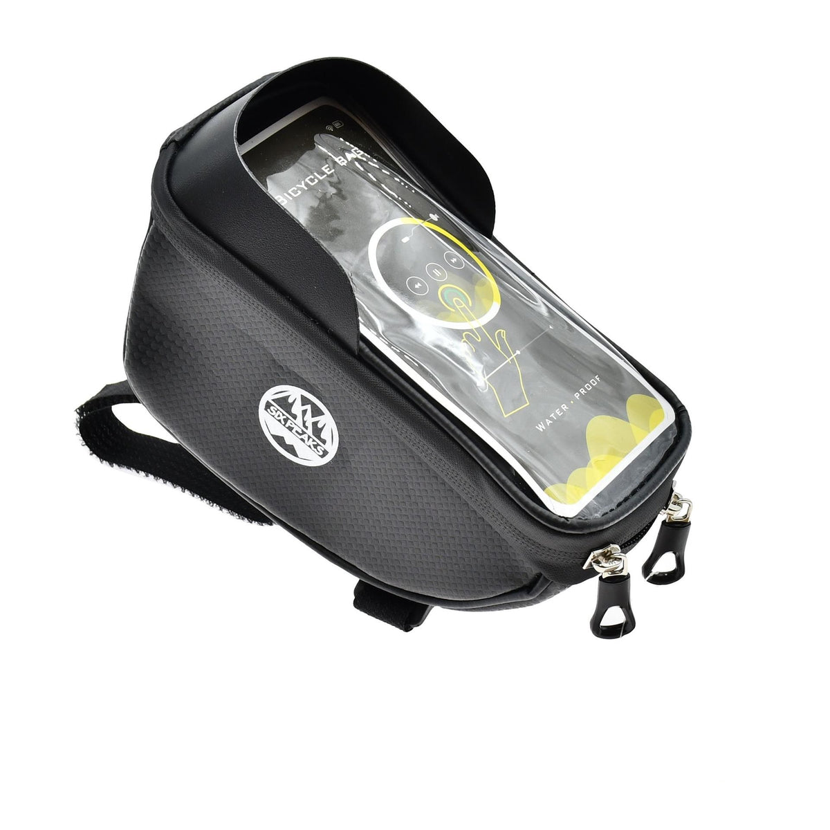 Black - Front - Six Peaks Logo Cycling Phone Holder
