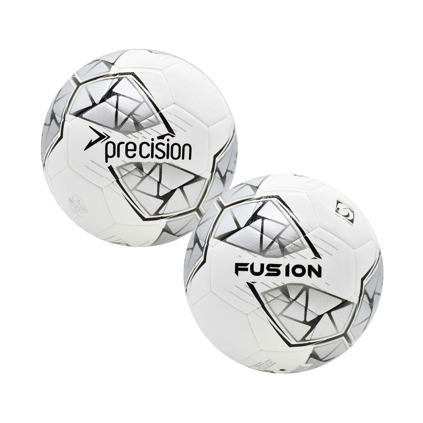 White-Silver-Black - Front - Precision Fusion FIFA Basic Training Ball