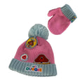 Pink-Grey - Front - Hey Duggee Baby Girls Character Hat And Gloves Set