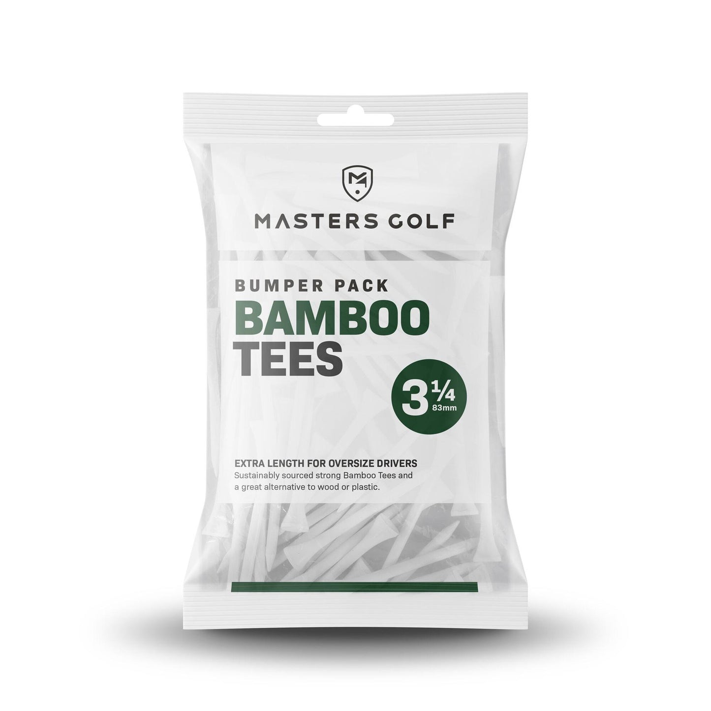 White - Front - Masters Bamboo Golf Tees (Pack Of 85)