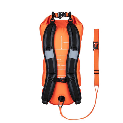 Orange - Back - Zone3 High-Vis 2 LED Lights Recycled Safety Buoy & Dry Bag