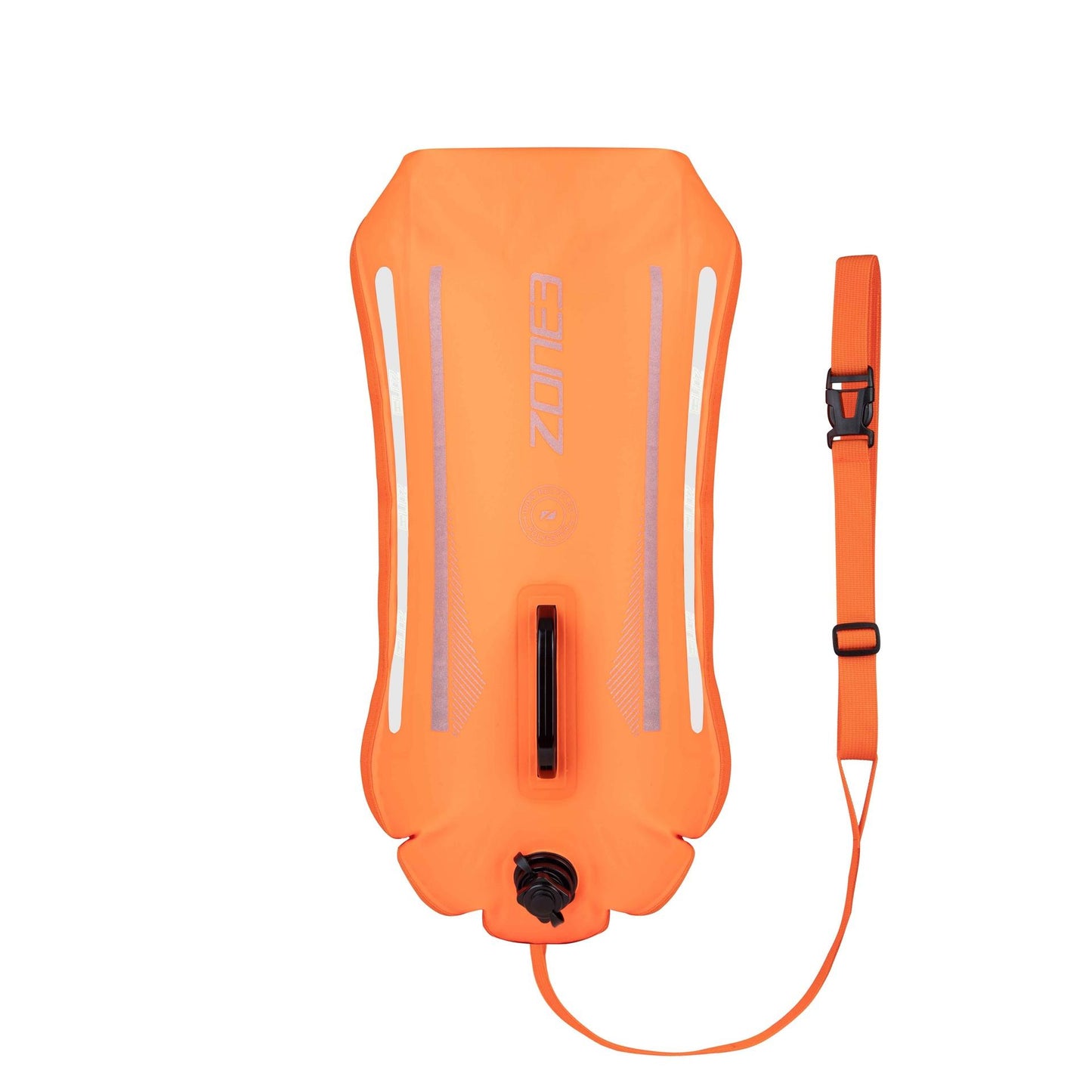 Orange - Front - Zone3 High-Vis 2 LED Lights Recycled Safety Buoy & Dry Bag