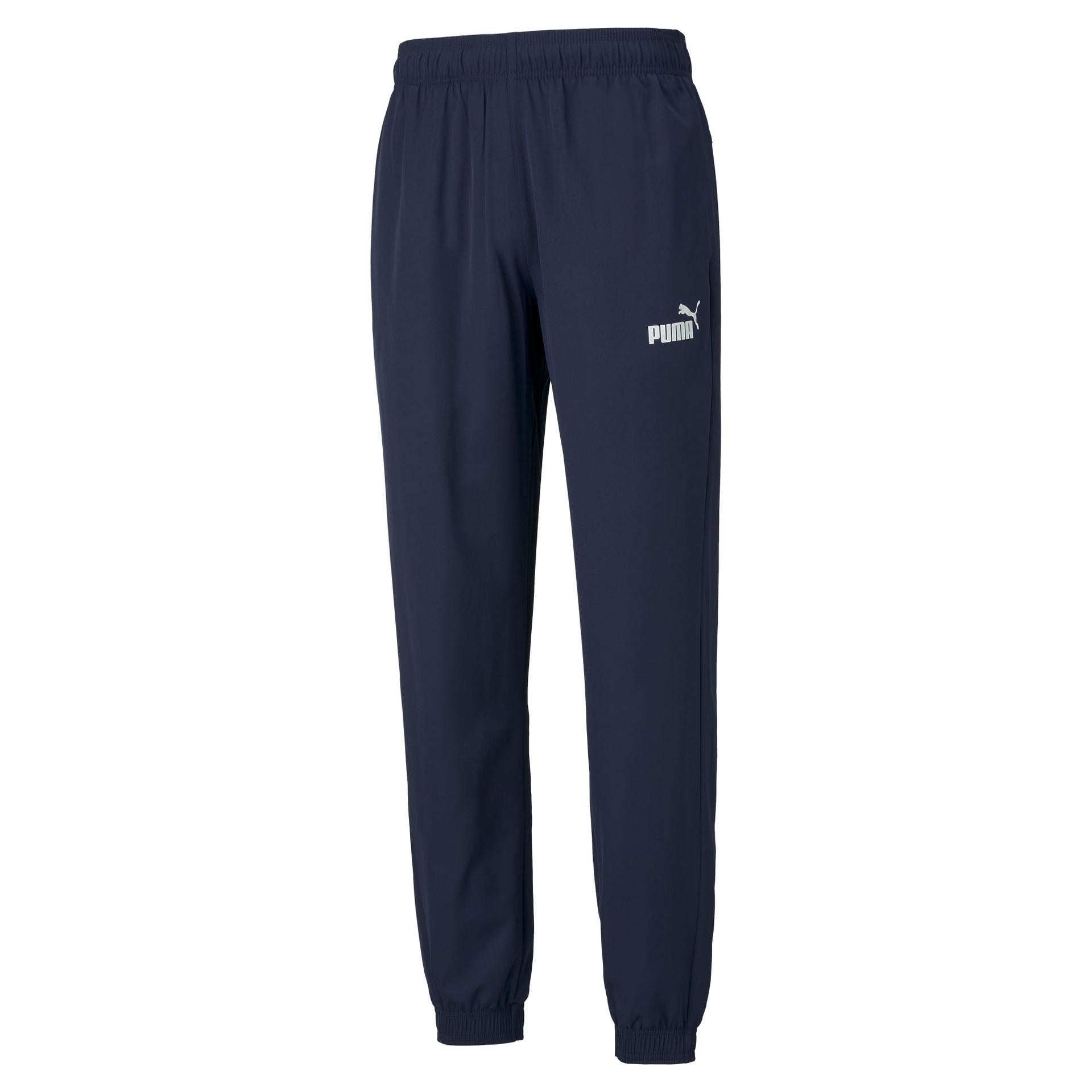 Navy - Front - Puma Mens Woven Jogging Bottoms
