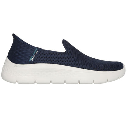 Navy-White - Side - Skechers Womens-Ladies Go Walk Flex Slip-on Trainers