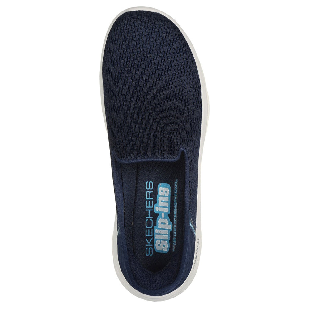 Navy-White - Pack Shot - Skechers Womens-Ladies Go Walk Flex Slip-on Trainers