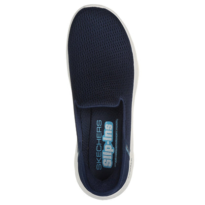 Navy-White - Pack Shot - Skechers Womens-Ladies Go Walk Flex Slip-on Trainers