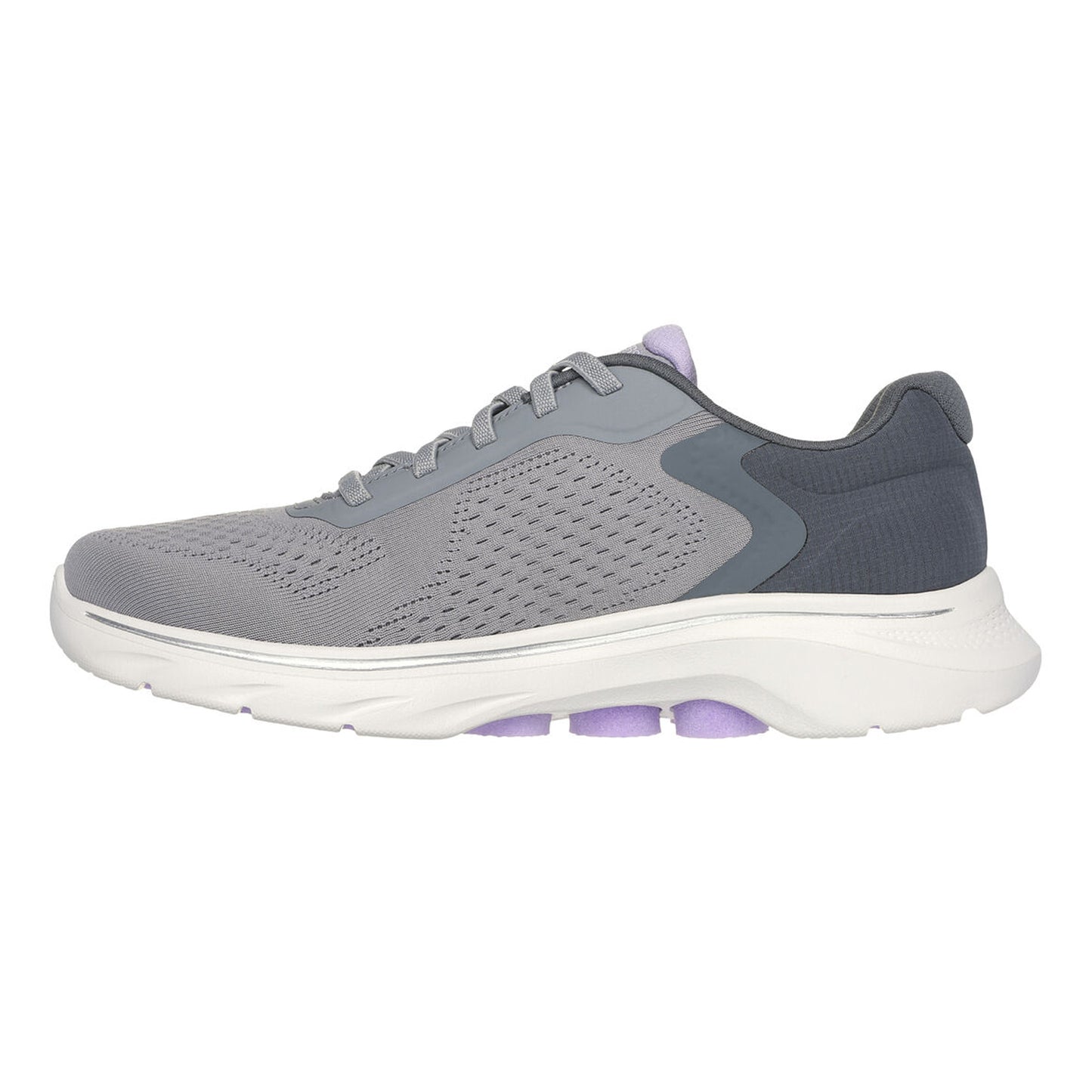 Grey-Lilac - Back - Skechers Womens-Ladies Go Walk 7 Trainers