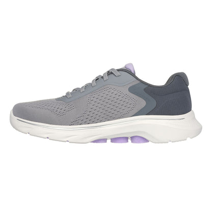 Grey-Lilac - Back - Skechers Womens-Ladies Go Walk 7 Trainers