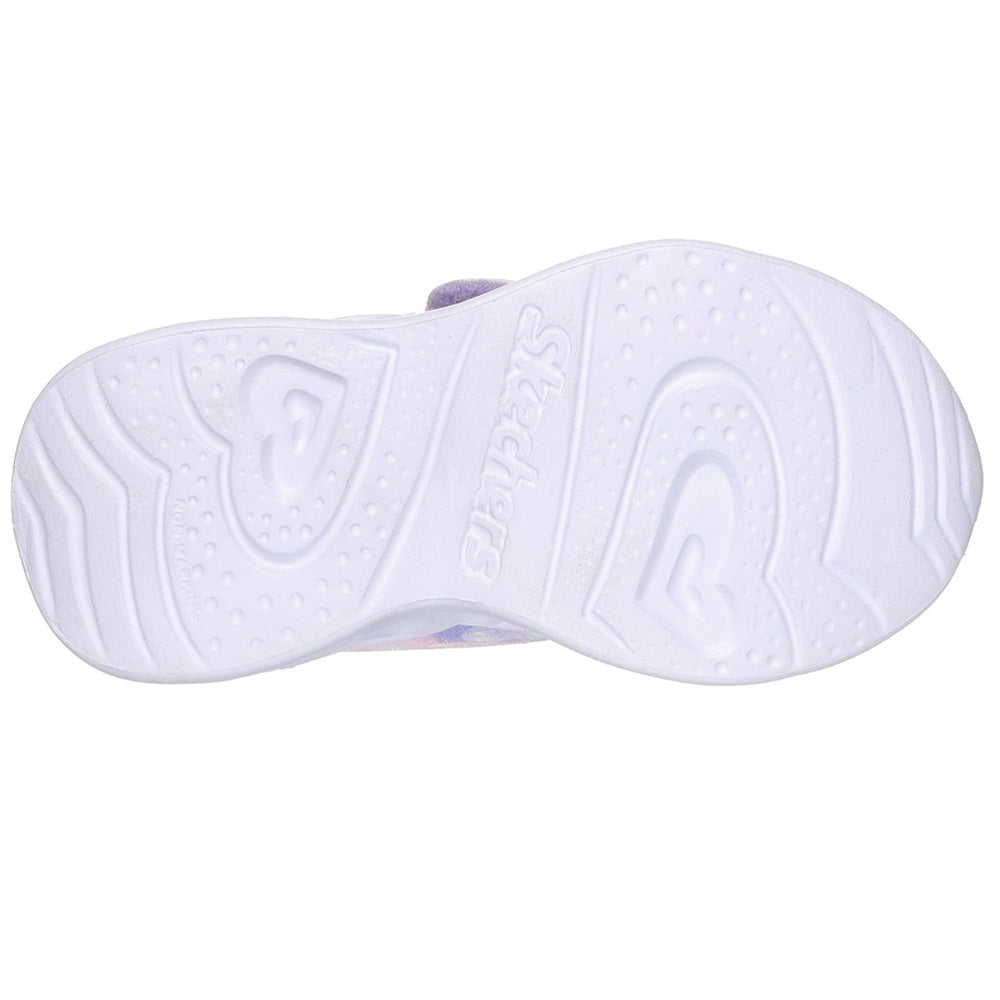 Lilac-Pink-Blue - Back - Skechers Girls Heart Lights- Lovin Reflection Trainers
