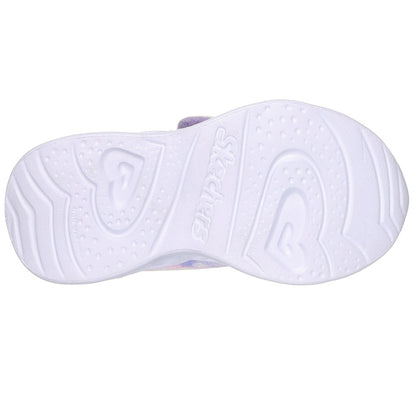 Lilac-Pink-Blue - Back - Skechers Girls Heart Lights- Lovin Reflection Trainers